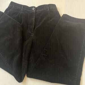 L.L. Bean Original Fit Women's Corduroy Comfort Waist Jet Black Pants 229665 14R